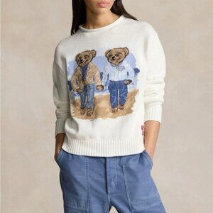 Ralph Lauren Women's Cream Bear Sweater
